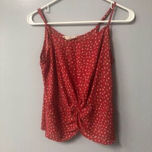 hippie rose thin strap red top dainty flowers size m cottage core farm country